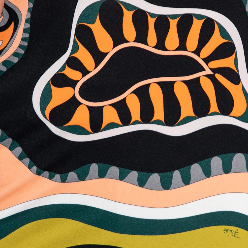 Emilio Pucci Multicolored Printed Jersey Asymmetrical Top S商品第4张图片规格展示