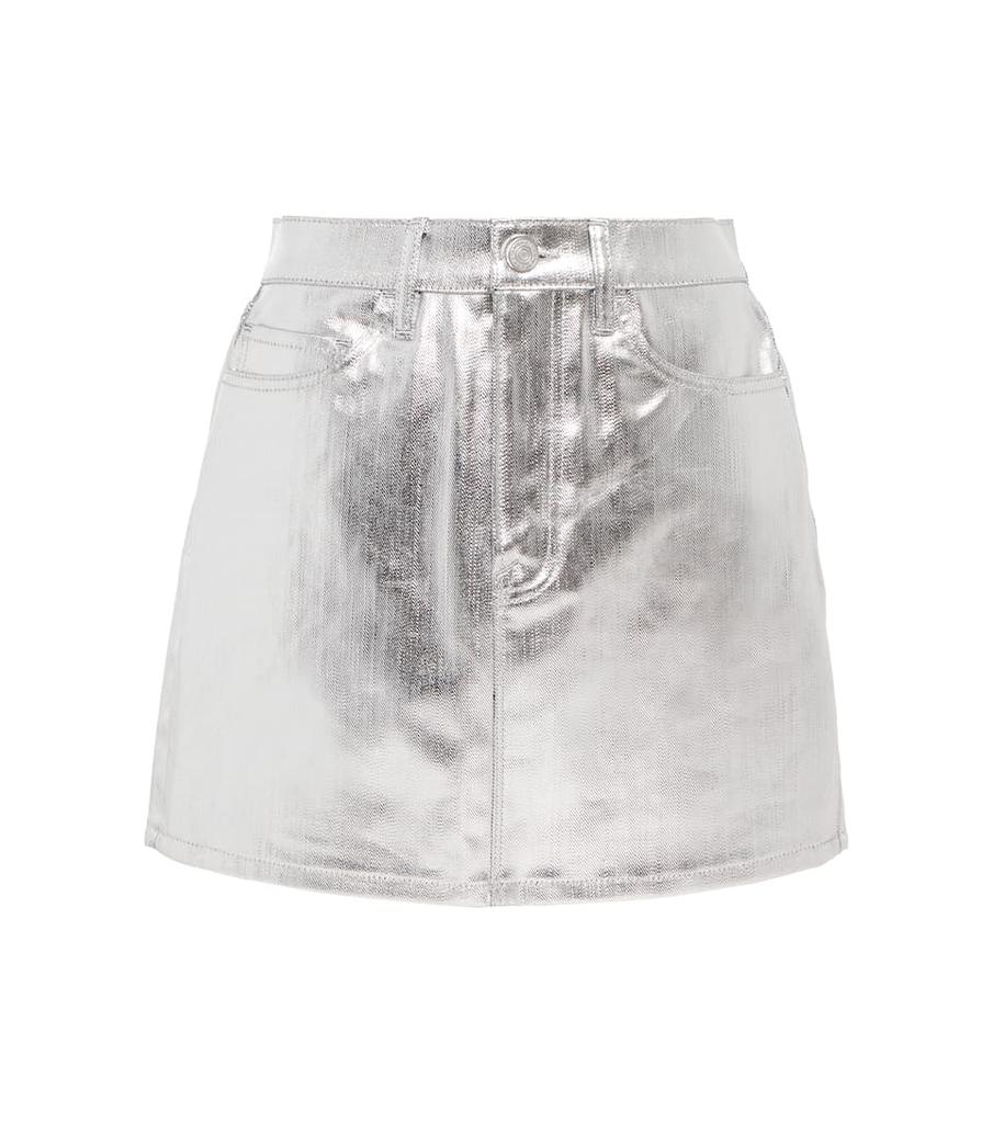 Le Mini Skirt metallic denim skirt商品第1张图片规格展示