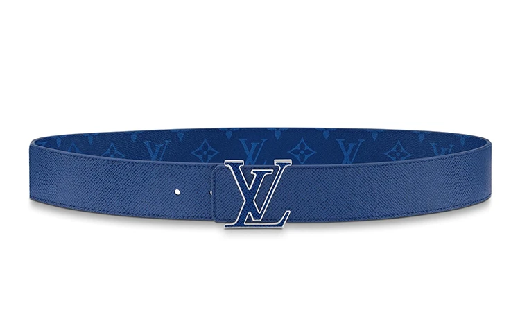 商品[国内直发] Louis Vuitton|LV Initiales 双面平滑扣 牛皮 帆布 皮带 男款 蓝色 宽4cm,价格¥7840,第7张图片详细描述