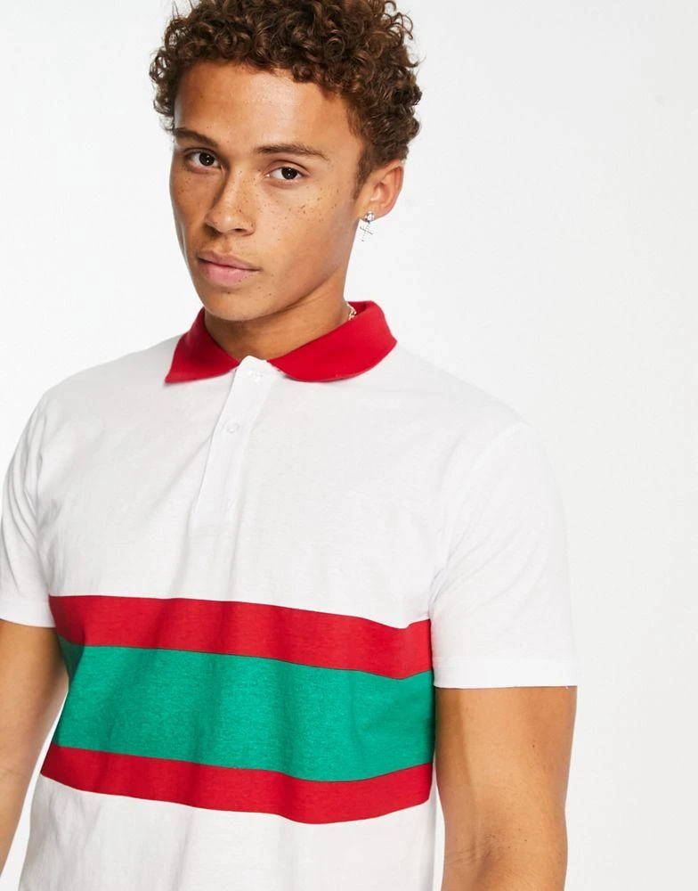 商品American Stitch|American Stitch stripe polo shirt with contrast collar,价格¥173,第3张图片详细描述