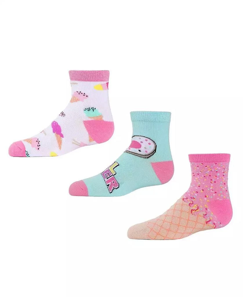 商品Memoi|Girls 3 Pairs Ice Cream Cotton Blend Ankle Socks,价格¥112,第1张图片