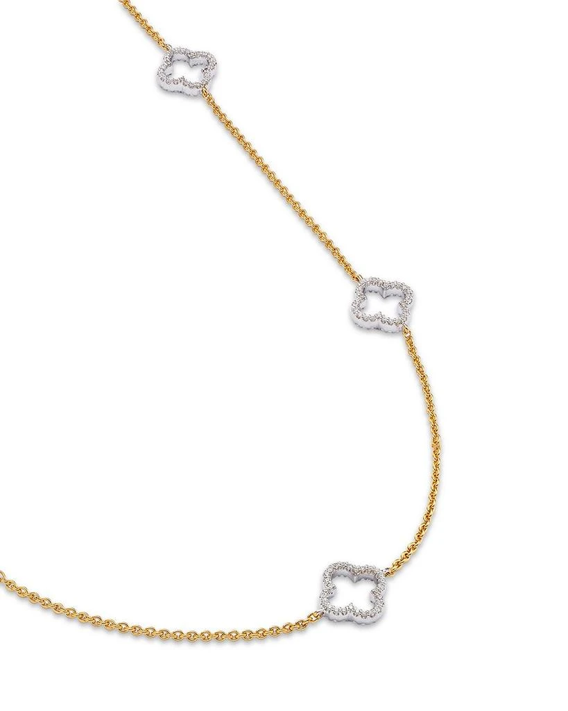 14K Gold Diamond Clover Necklace, 18" 商品