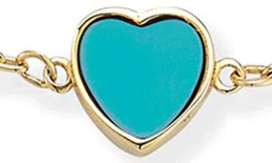 商品Ember Fine Jewelry|Turquoise Heart Station Chain Bracelet,价格¥2735,第2张图片详细描述