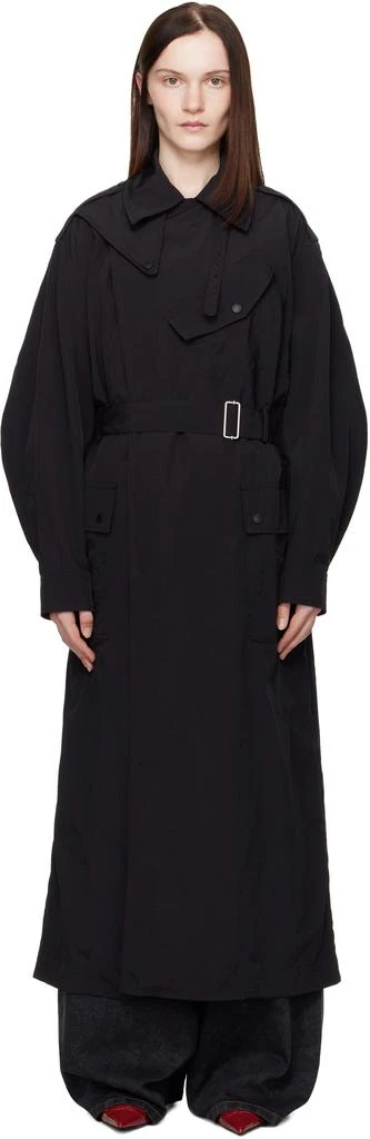 商品Kenzo|黑色 Kenzo Paris Kimono Sleeves Long 风衣,价格¥10793,第1张图片