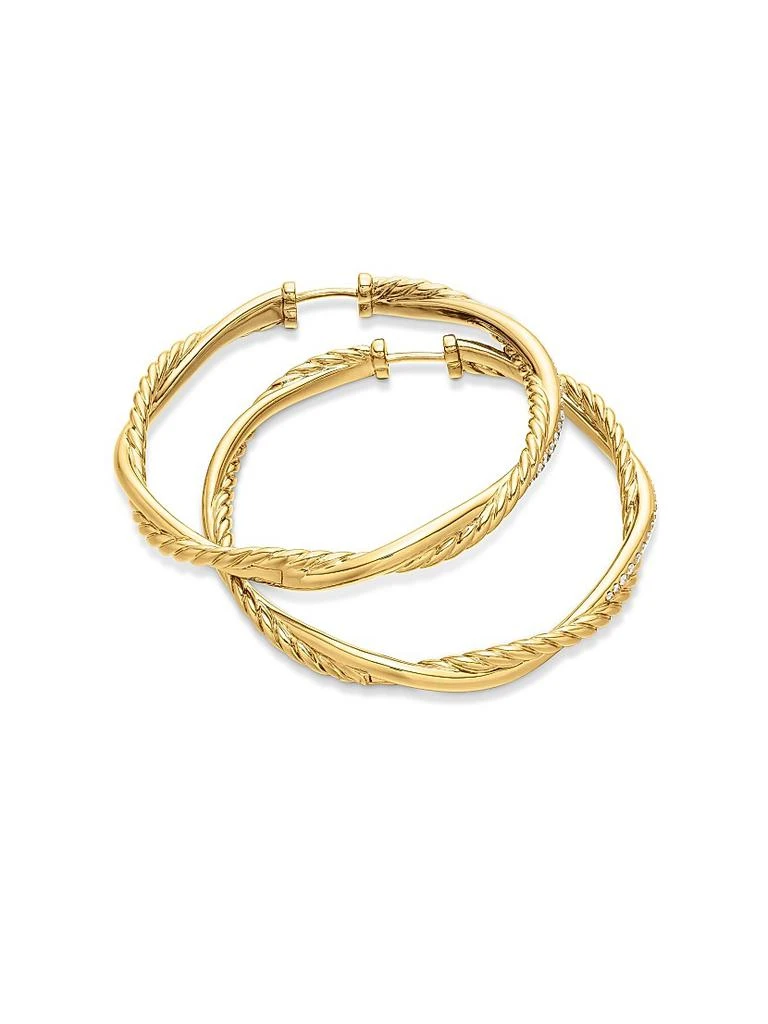 商品David Yurman|Infinity Hoop Earrings in 18K Yellow Gold with Diamonds, 42MM,价格¥42902,第4张图片详细描述