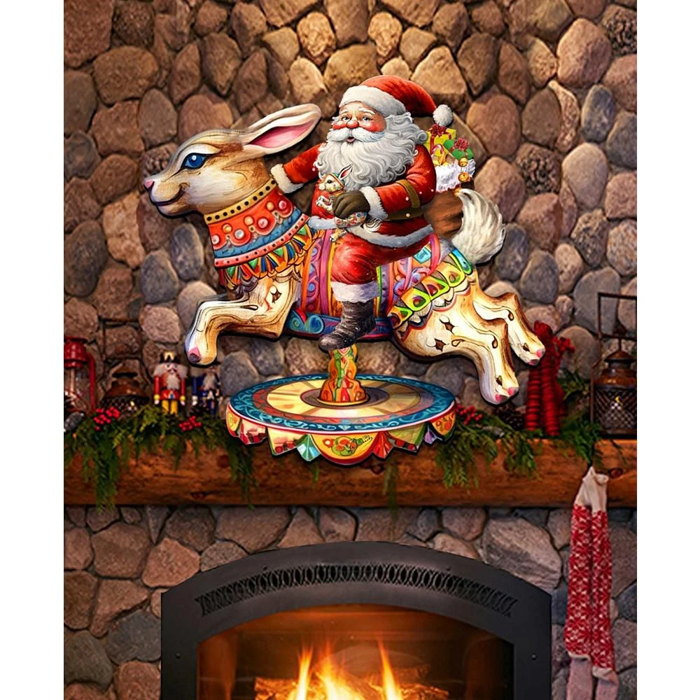 Christmas Santa Carousel Christmas Wooden Door Decor Wall Decor G. DeBrekht 商品