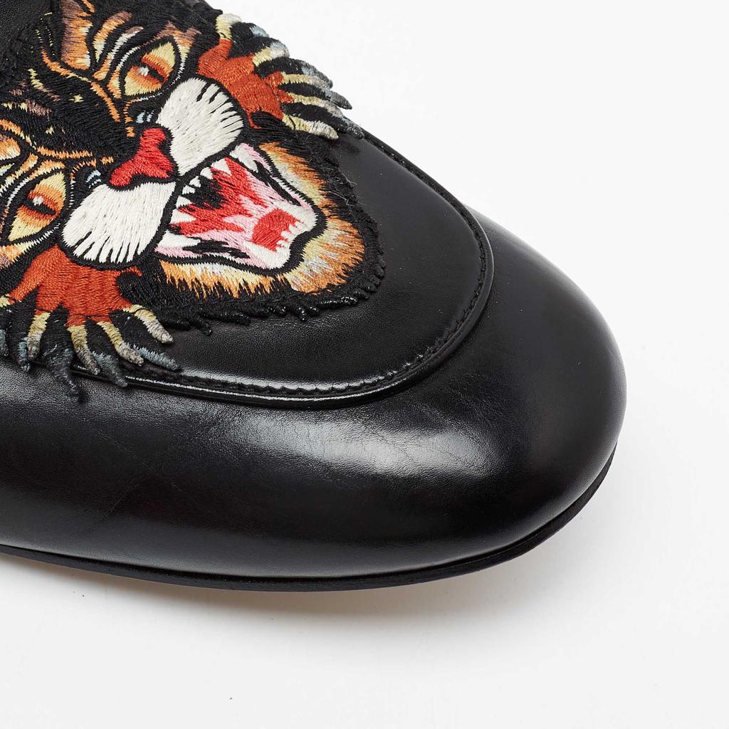 Gucci Black Tiger Patch Leather Princetown Horsebit Mules Size 43商品第7张图片规格展示