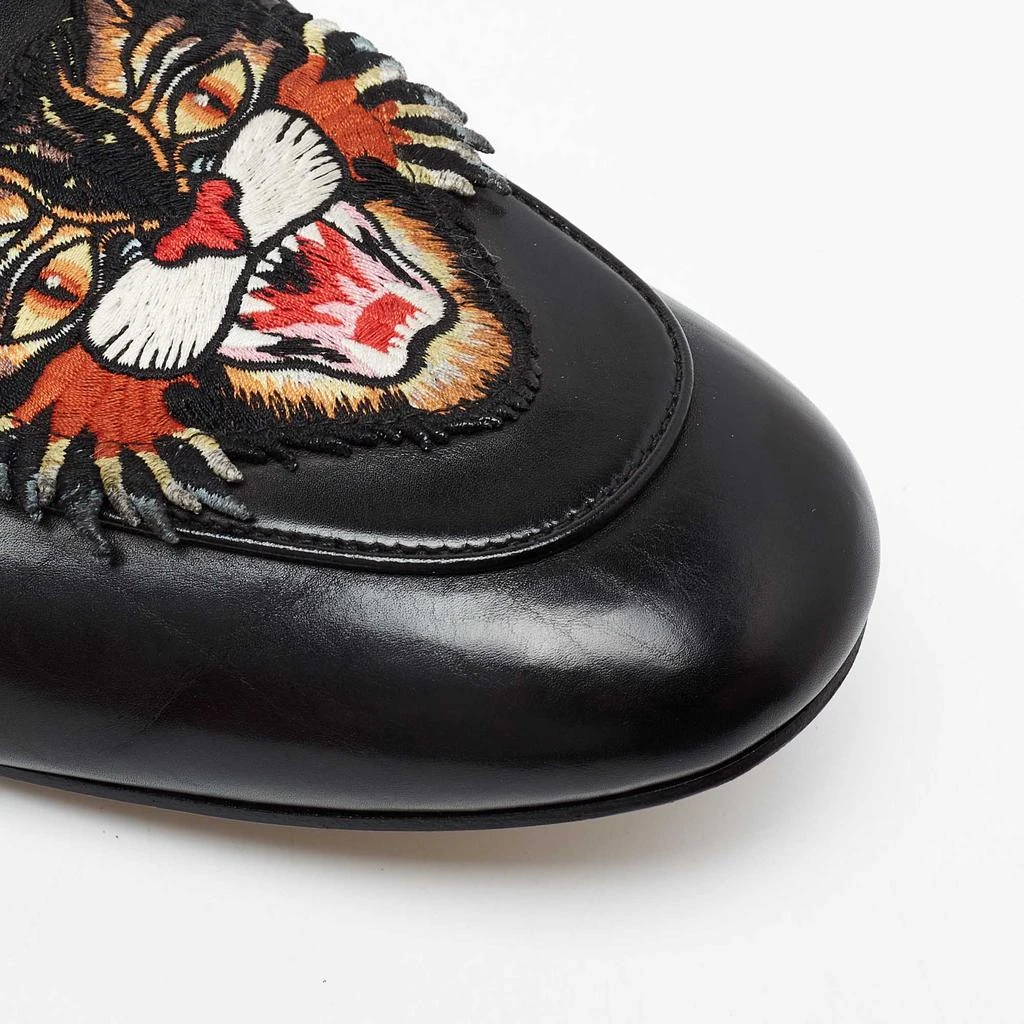 Gucci Black Tiger Patch Leather Princetown Horsebit Flat Mules Size 43 商品