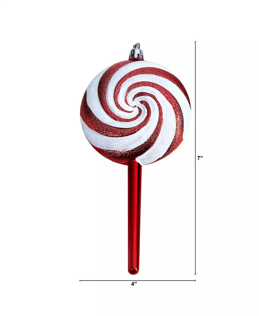 商品NEARLY NATURAL|Candy Cane Lollipop 4 Piece Holiday Deluxe Christmas Shatterproof Ornament Set, 7',价格¥794,第2张图片详细描述