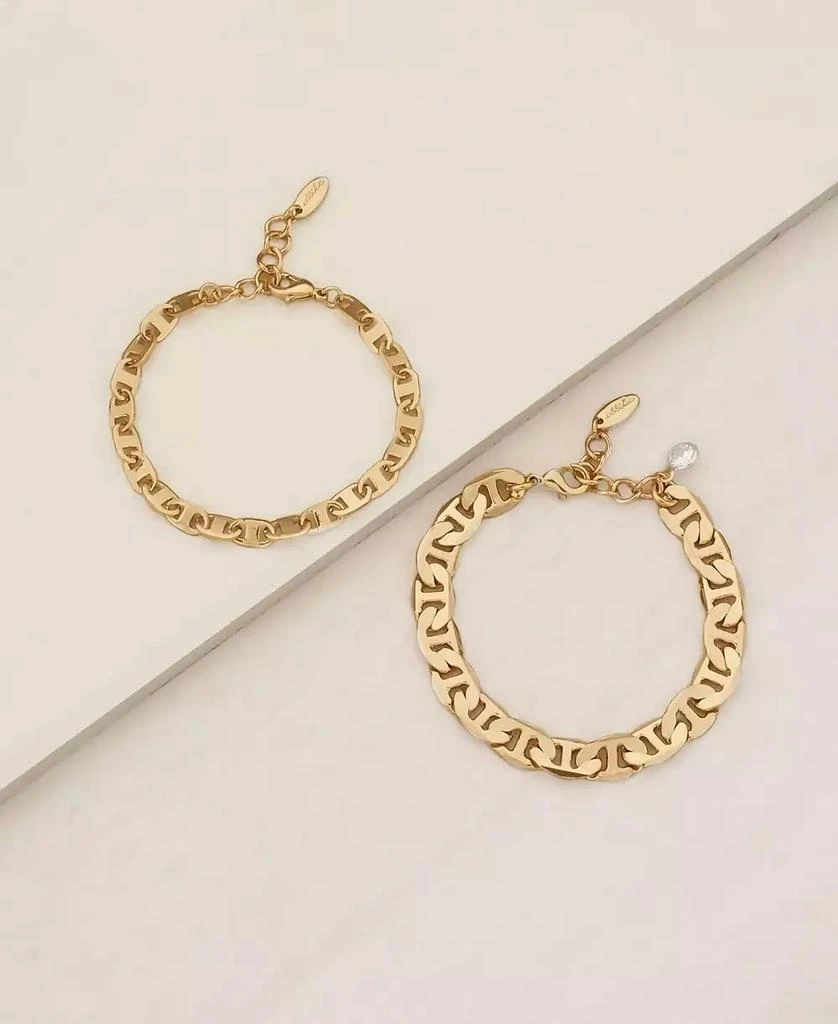 商品Ettika Jewelry|18K Gold Plated Simple Flat Chain Bracelet,价格¥374,第2张图片详细描述