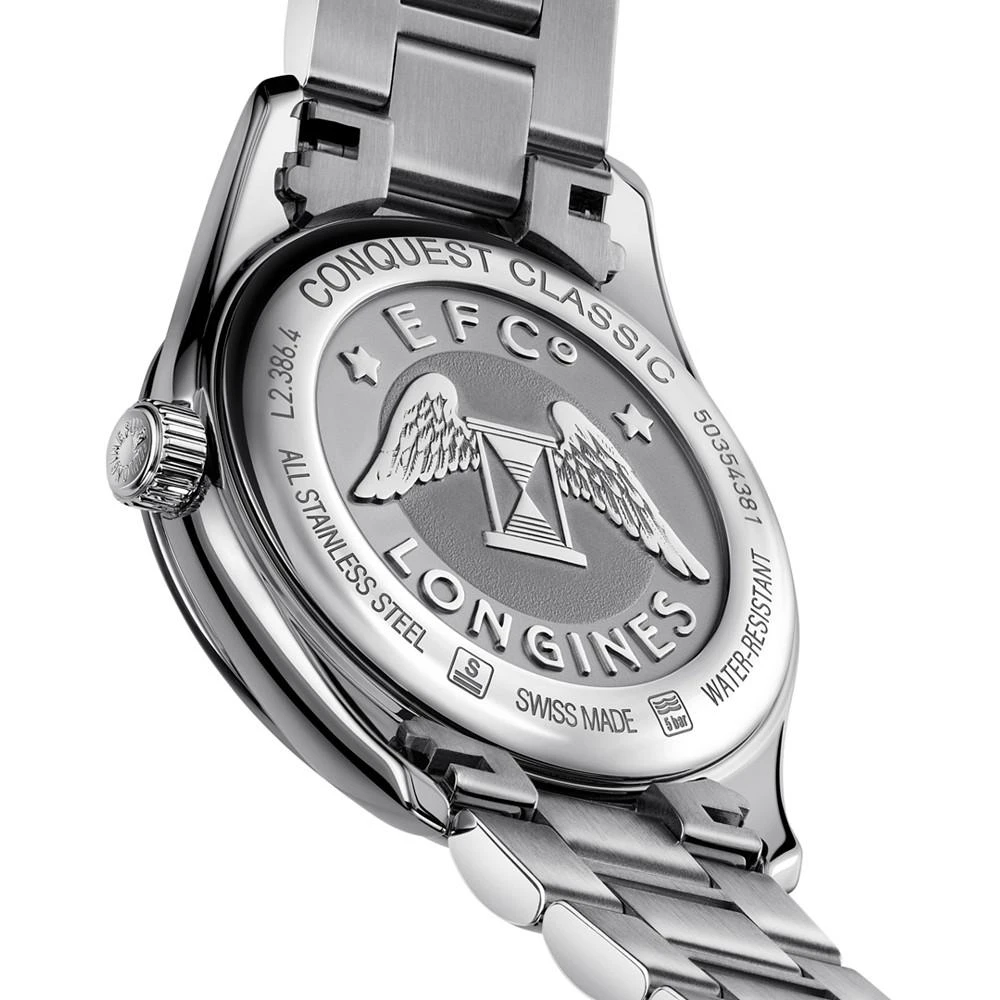 商品Longines|Women's Swiss Conquest Classic Diamond-Accent Stainless Steel Bracelet Watch 34mm,价格¥10300,第2张图片详细描述