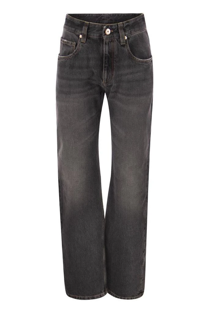 商品Brunello Cucinelli|BRUNELLO CUCINELLI Authentic denim trousers with Shiny Tab,价格¥6133,第1张图片