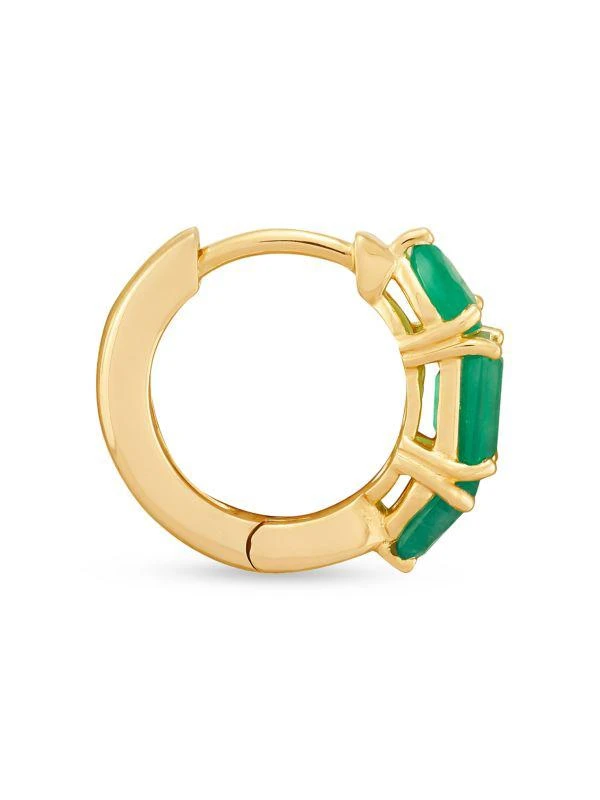 商品Saks Fifth Avenue|14K Yellow Gold & Emerald Huggie Earrings,价格¥6617,第2张图片详细描述