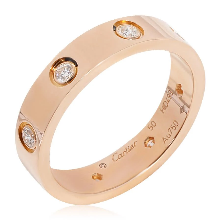 商品[二手商品] Cartier|Pre-Owned Cartier Love Diamond Wedding Band in 18k Rose Gold 0.16 CTW,价格¥21709,第1张图片