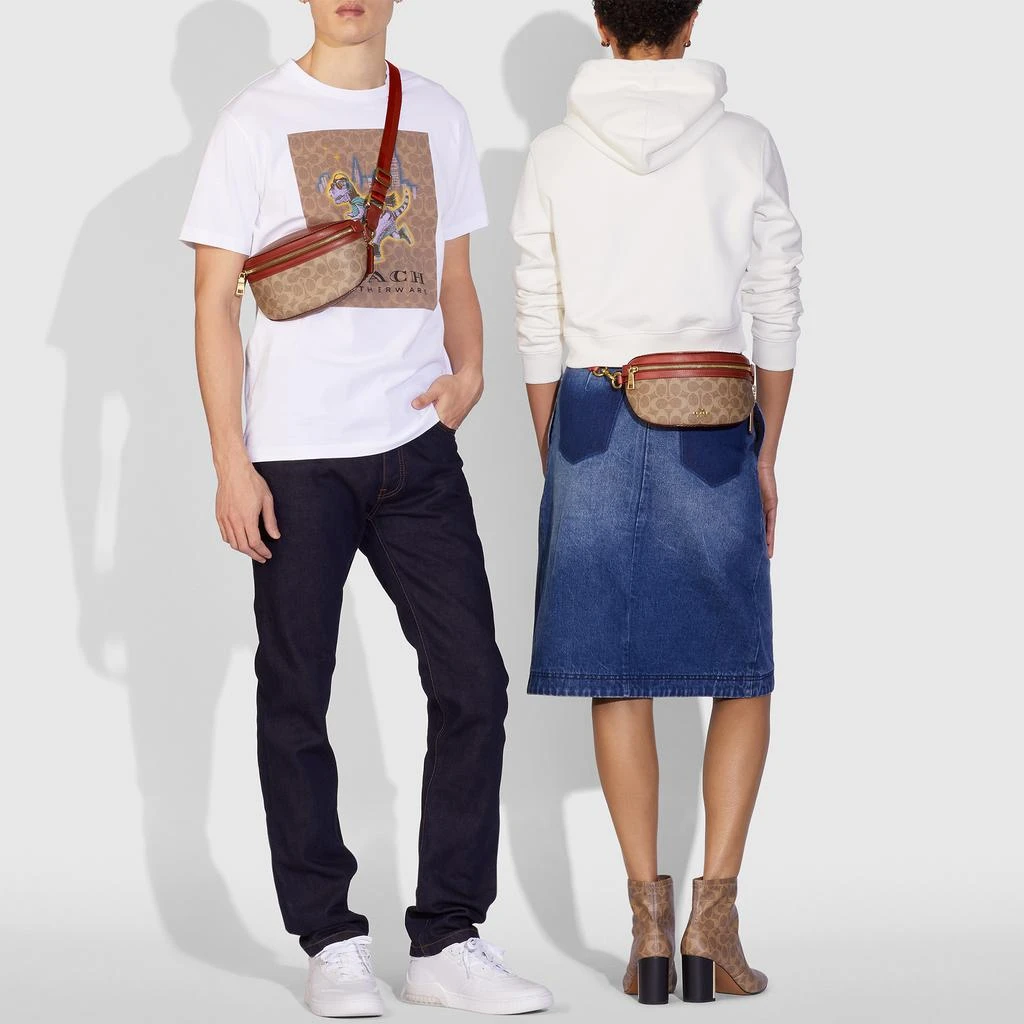 商品Coach|Coach Women's Coated Canvas Signature Bethany Belt Bag - Tan Rust,价格¥1795,第2张图片详细描述