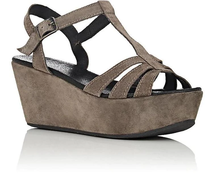 商品Barneys New York|Suede T-Strap Platform-Wedge Sandals,价格¥313,第2张图片详细描述