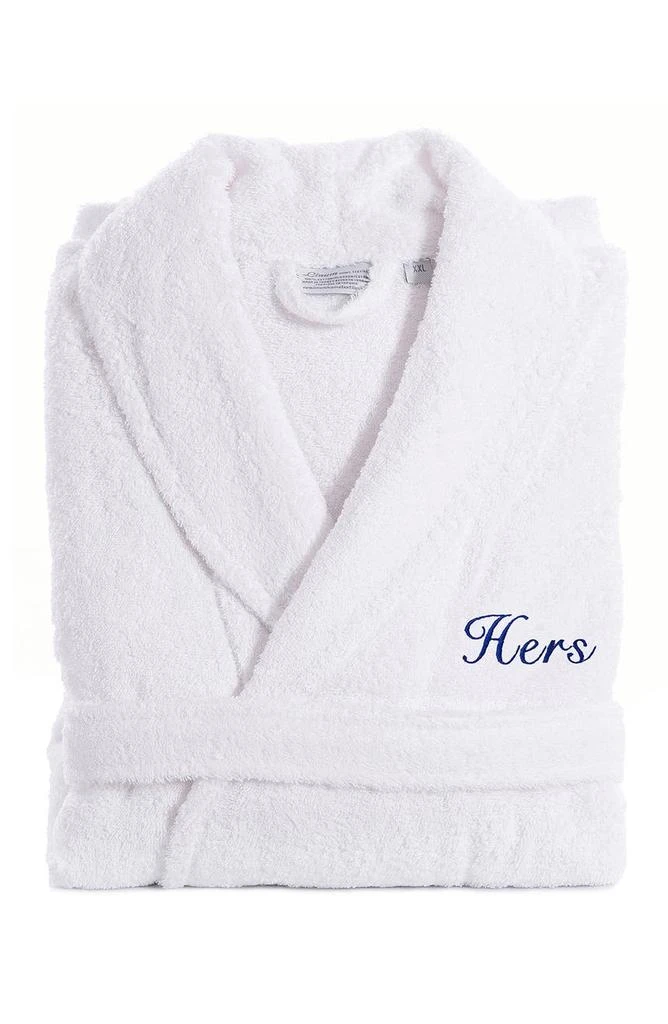 Embroidered 'Hers' Terry Bathrobe 商品