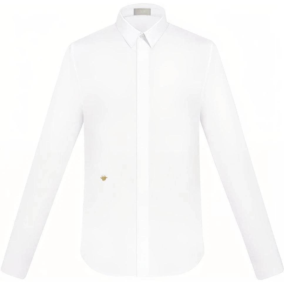 商品[国内直发] Dior|迪奥 季度新品 小蜜蜂刺绣单排扣休闲长袖衬衫 男款 白色,价格¥6579,第1张图片