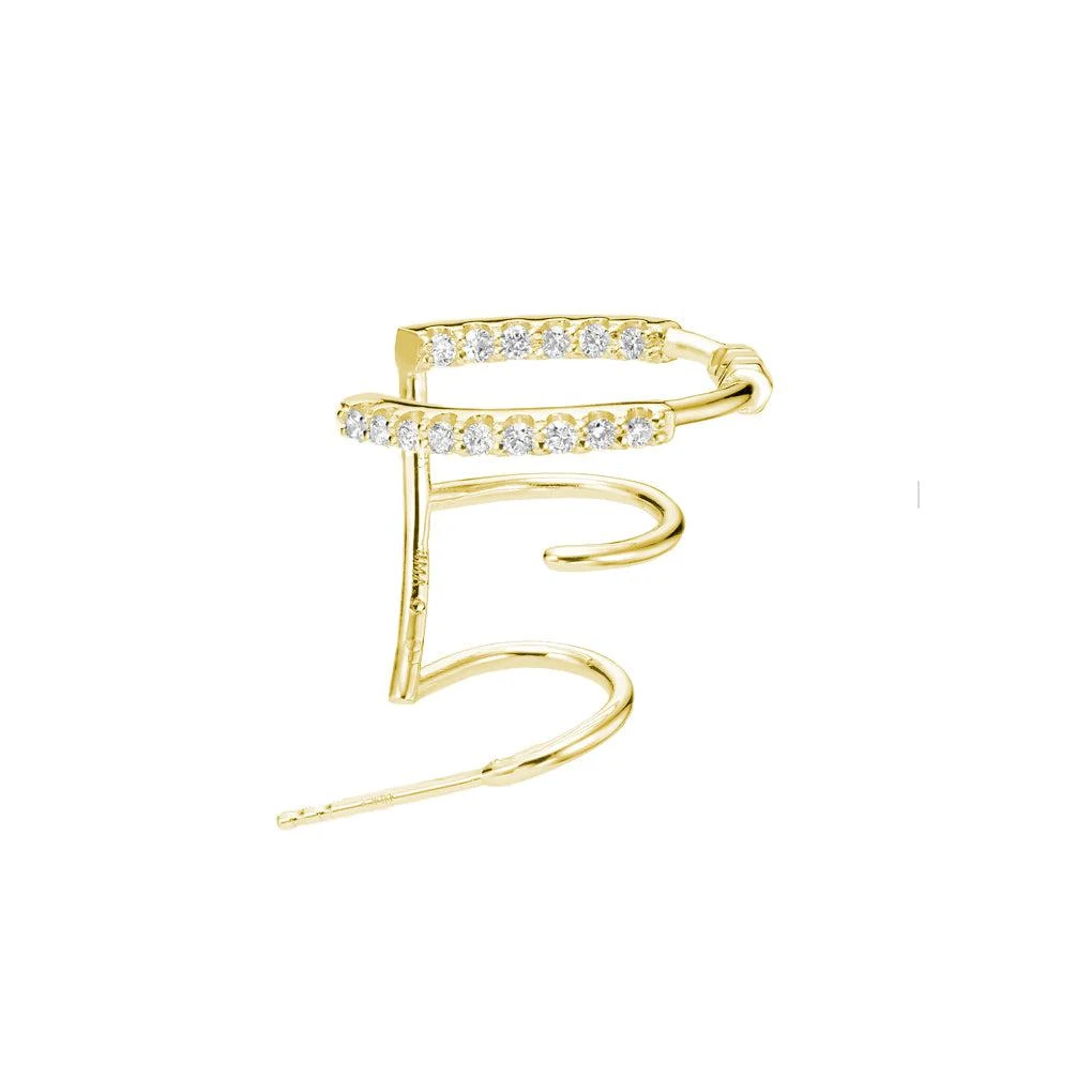 商品AME|Âme Totem 18K Yellow Gold, Lab-Grown Diamond 0.36ct. tw. Multi Hoop Earring (Right),价格¥8694,第2张图片详细描述
