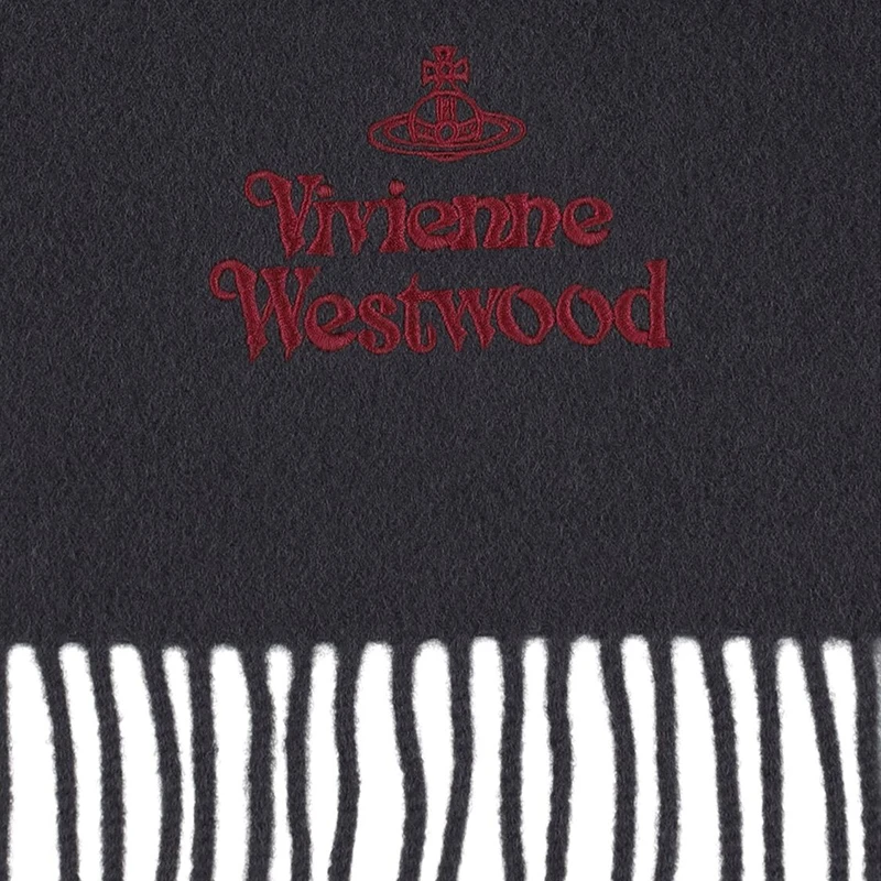 VIVIENNE WESTWOOD/西太后 男女通用深灰色羊毛标徽流苏围巾 商品