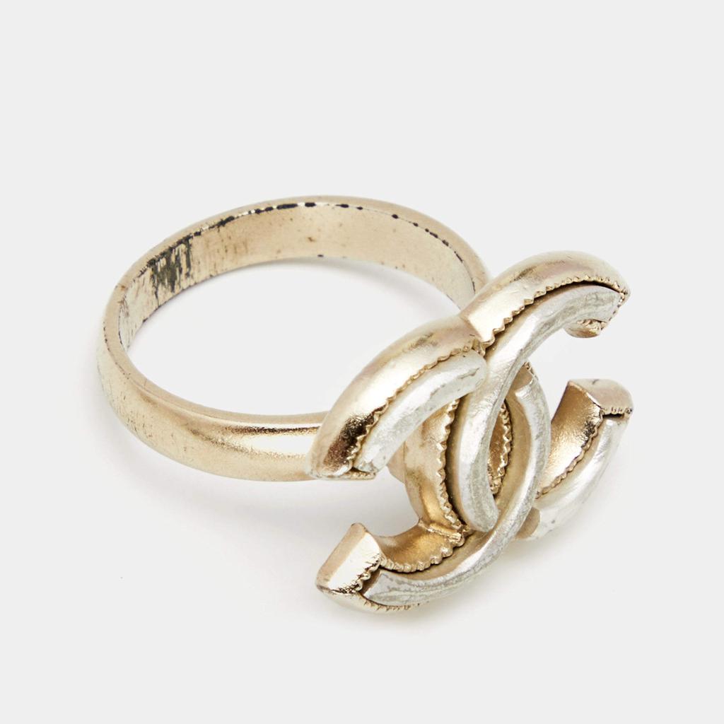 Chanel Pale Gold Tone CC Motif Ring EU 51商品第4张图片规格展示