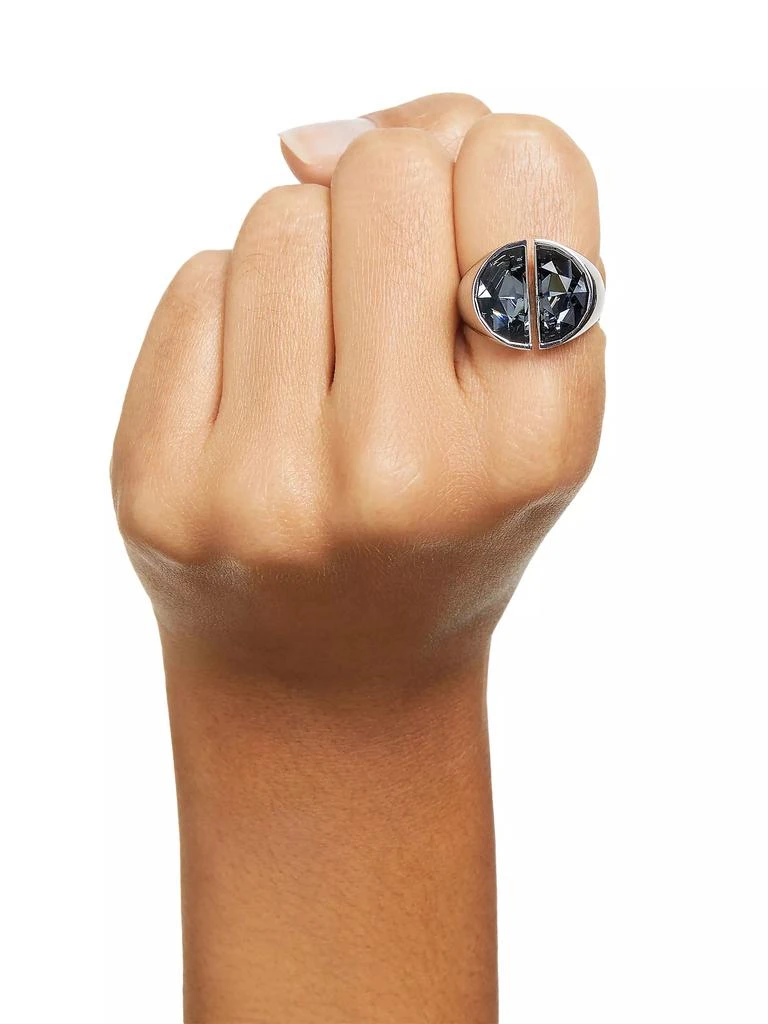 商品Swarovski|Lucent Rhodium-Plated & Crystal Half-Cut Cocktail Ring,价格¥1265,第2张图片详细描述