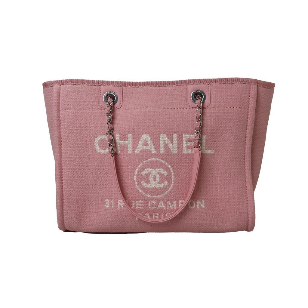 Chanel Deauville Raffia Tote Bag Small Pink商品第1张图片规格展示