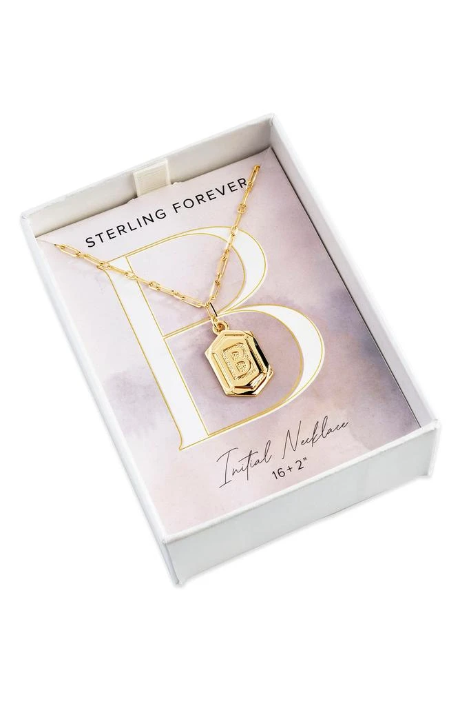 商品Sterling Forever|14K Gold Plated Hexagon Tag Initial Pendant Necklace,价格¥188,第3张图片详细描述