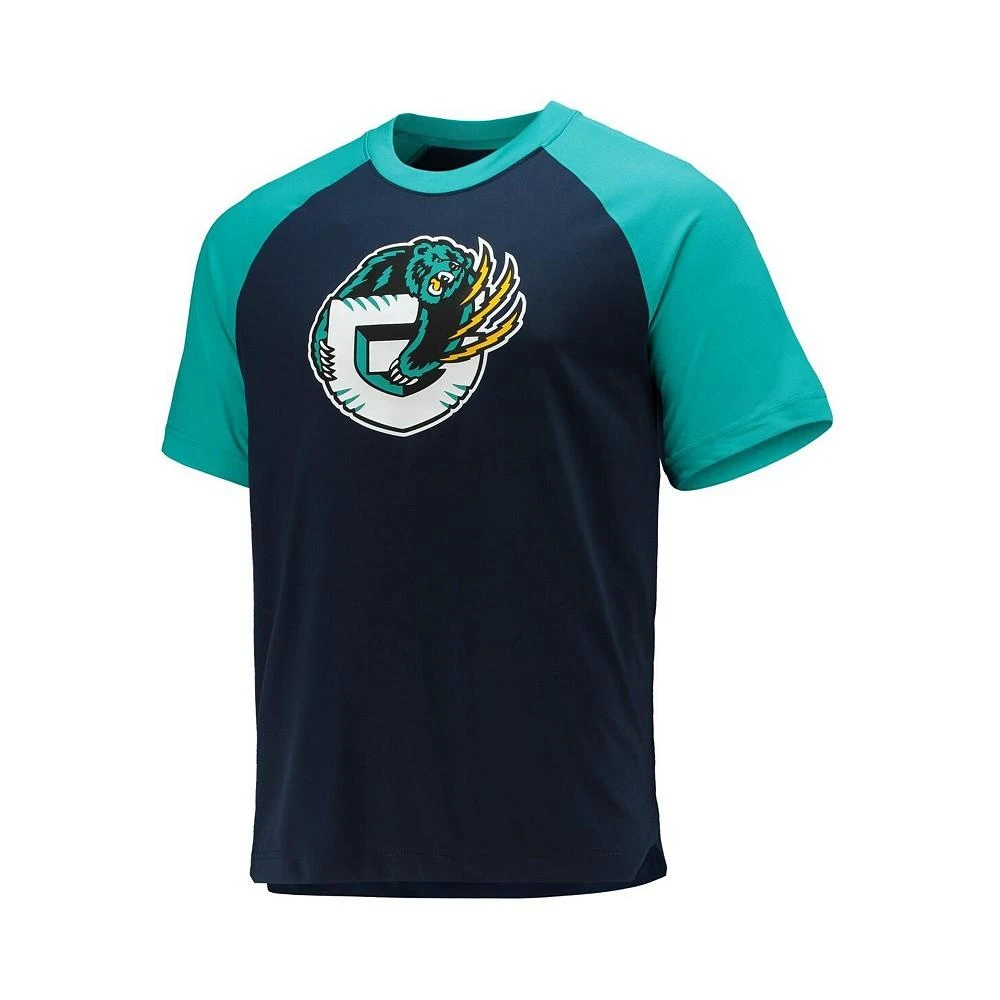 商品NIKE|Men's Navy, Green Memphis Grizzlies 2021/22 City Edition Pregame Warmup Shooting Raglan Performance T-shirt,价格¥413,第2张图片详细描述