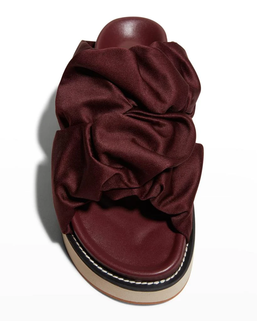商品Ganni|Recycled Ruched Footbed Slide Sandals,价格¥787,第5张图片详细描述