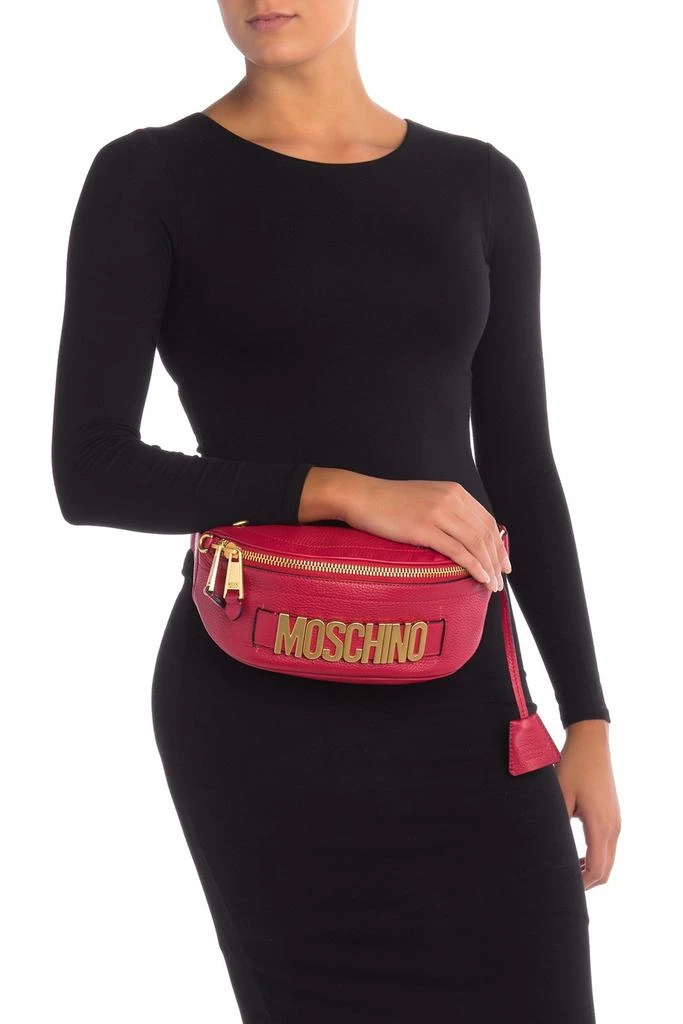 商品Moschino|Gold-Tone Logo Leather Belt Bag,价格¥3431,第2张图片详细描述