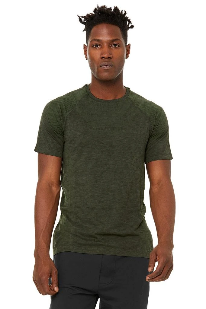 商品Alo|Amplify Seamless Short Sleeve Tee - Hunter Heather,价格¥349,第1张图片