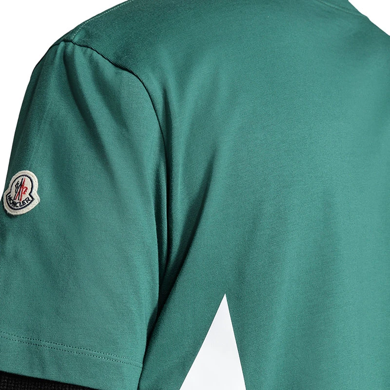 商品Moncler|【预售3-7天】Moncler/蒙克莱 22年秋冬新款 男士绿色纯棉大M图案短袖T恤H20918C000018390T865,价格¥2280,第6张图片详细描述