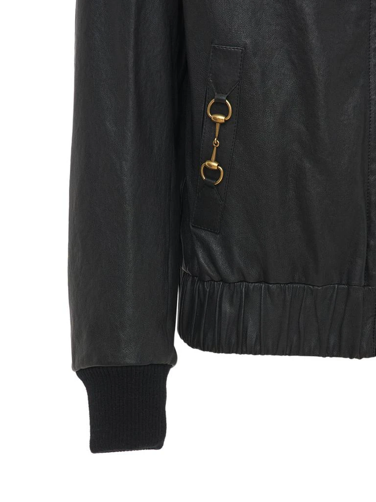 商品Gucci|Leather Bomber Jacket,价格¥32330,第3张图片详细描述