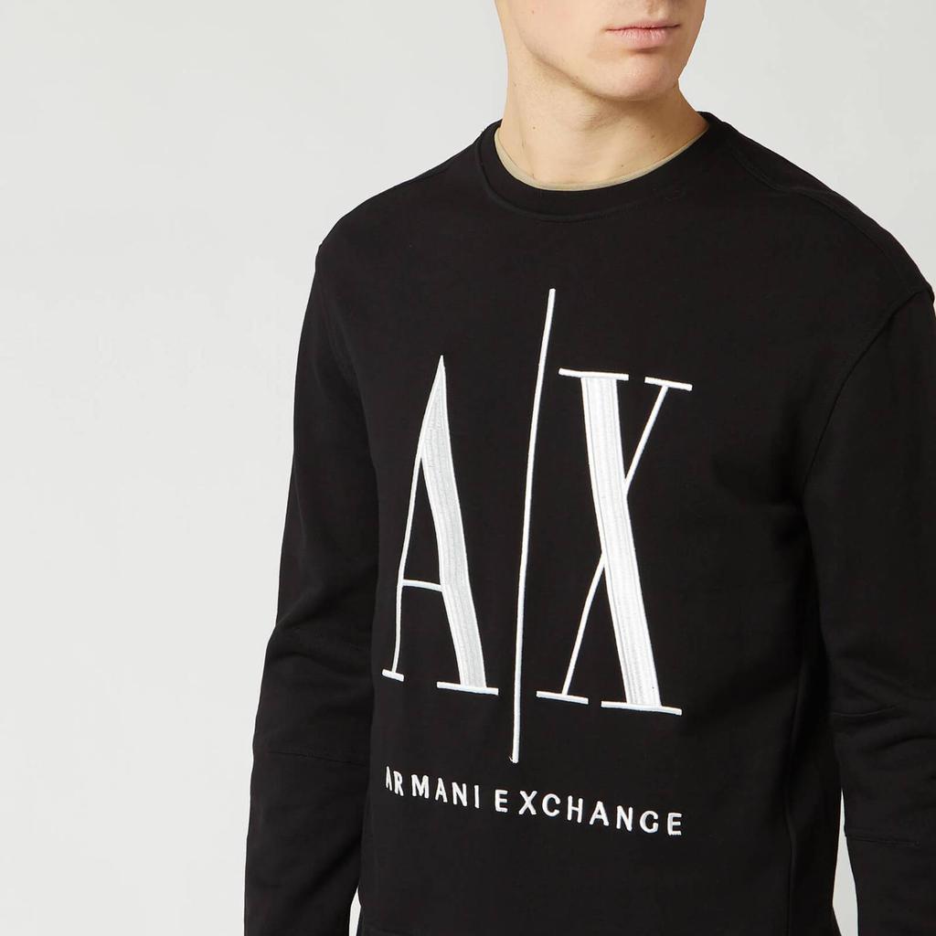 Armani Exchange Men's Big Ax Crewneck Sweatshirt - Black商品第4张图片规格展示