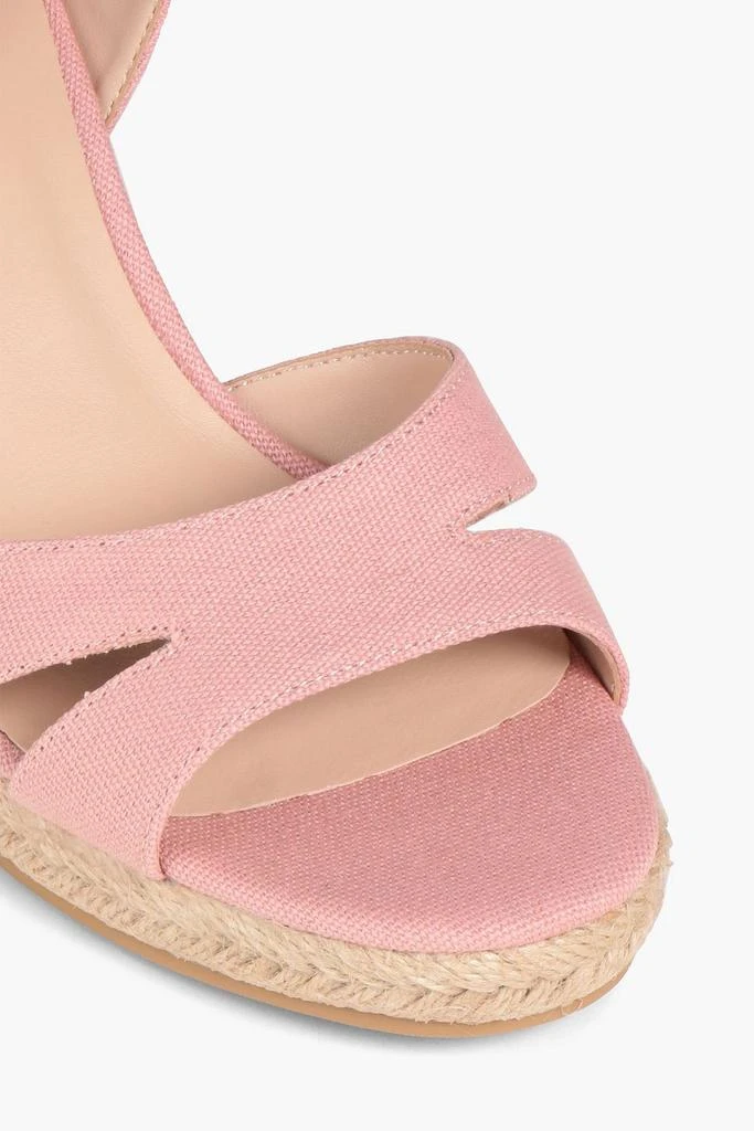 商品Stuart Weitzman|Mykonos canvas espadrille wedge sandals,价格¥1299,第4张图片详细描述