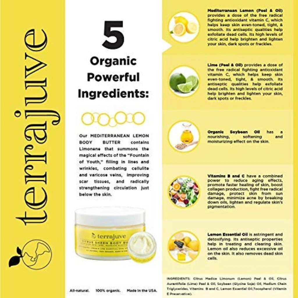 商品Terrajuve|Cocoa Mango & Lemon Body Butter Pure, Natural and Organic Wrapped in Organza Bag,价格¥328,第5张图片详细描述
