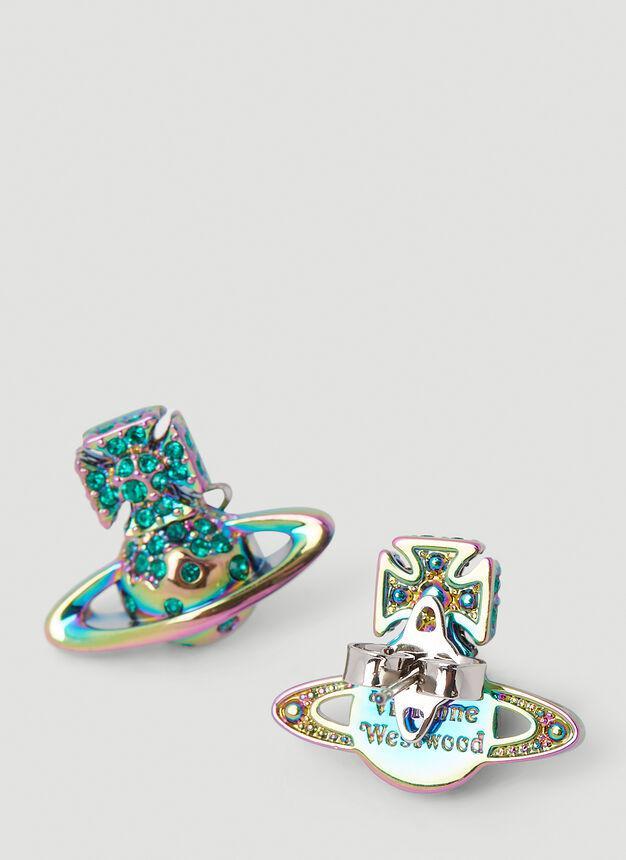 商品Vivienne Westwood|Porfiro Bas Relief Stud Earrings in Green,价格¥965,第6张图片详细描述