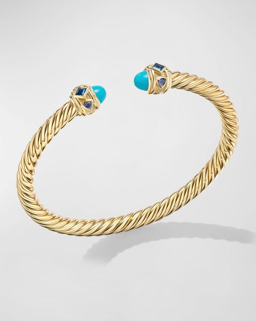 商品David Yurman|Renaissance Cable Bracelet with Gemstones in 18K Gold, 5mm, Size M,价格¥38083,第2张图片详细描述