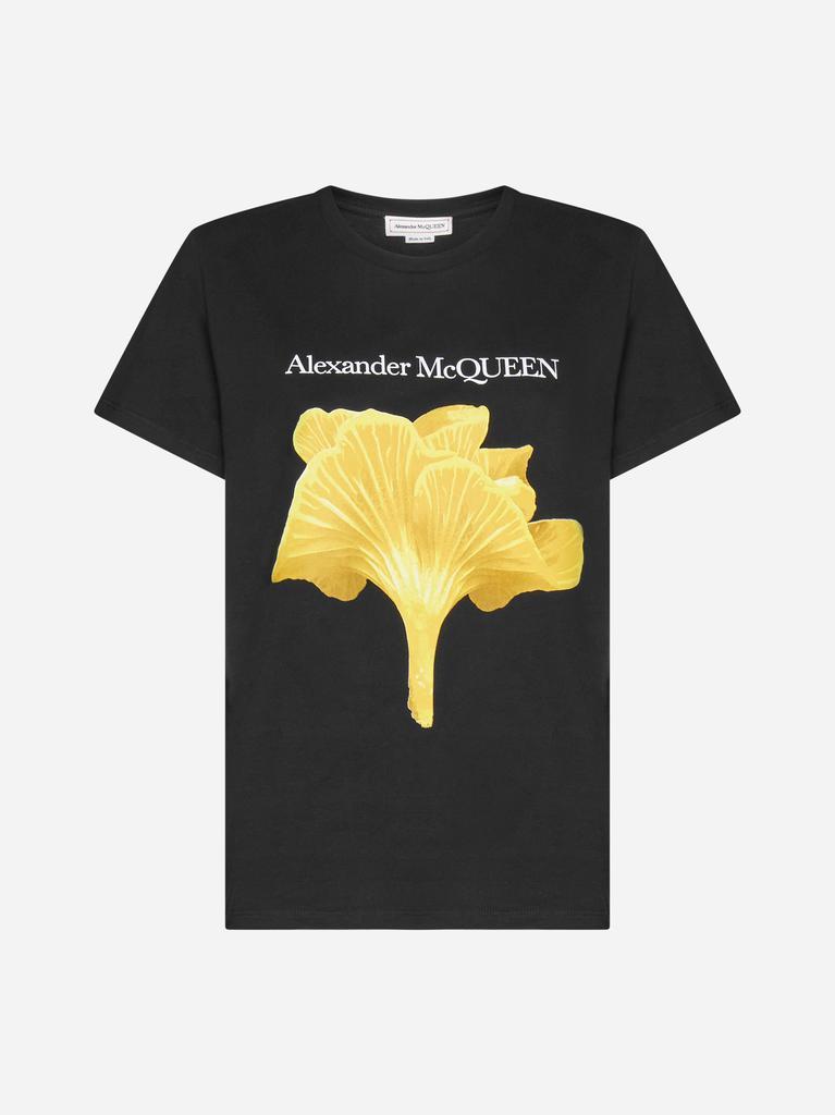 商品Alexander McQueen|Logo and print cotton t-shirt,价格¥1053,第1张图片