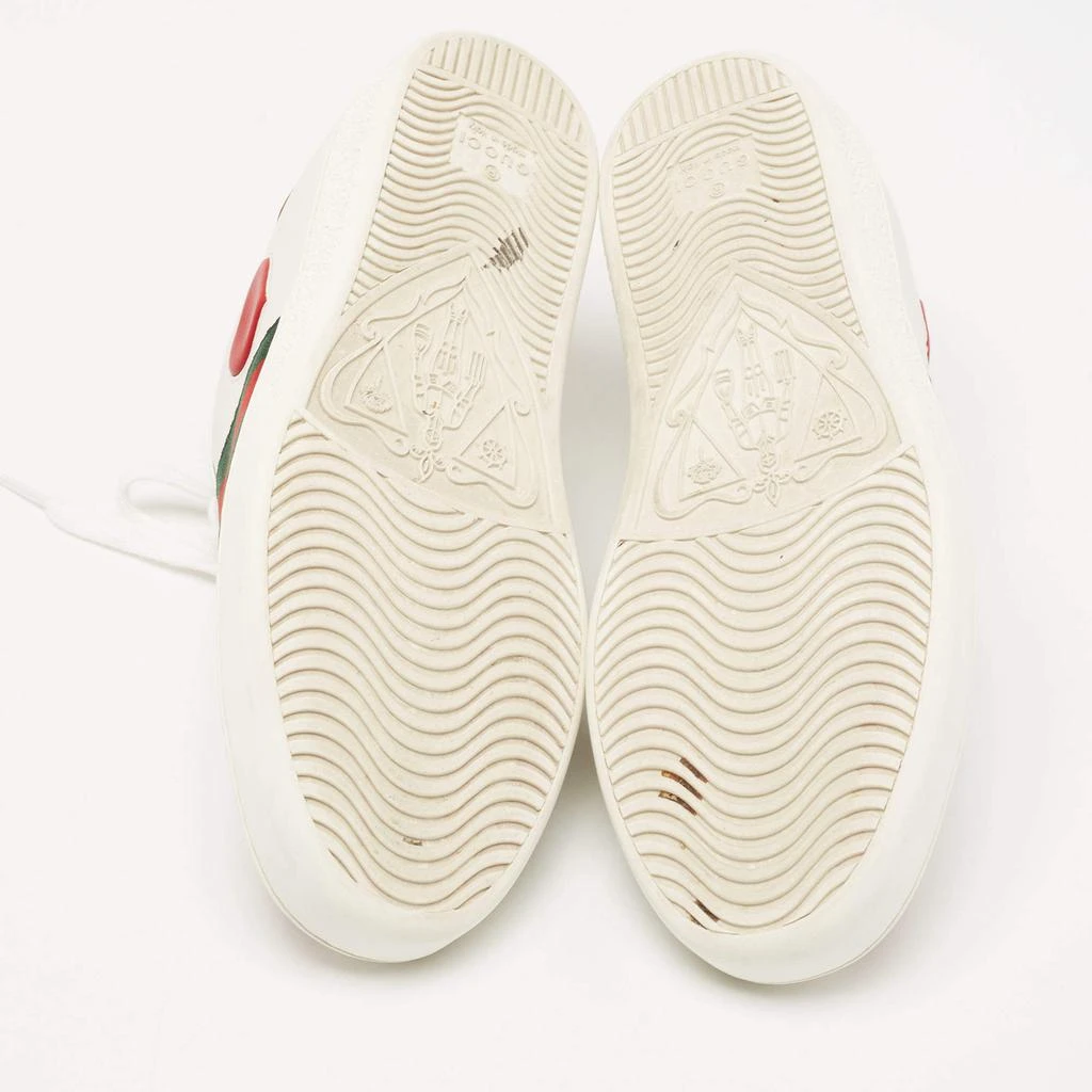 Gucci White Leather Ace Web Heart Detail Lace Up Low Top Sneaker Size 35.5 商品