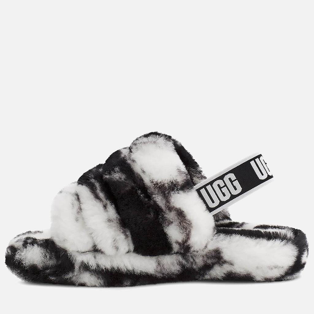 商品UGG|UGG Kids' Fluff Yeah Slide Marble Slippers - Black,价格¥266,第4张图片详细描述