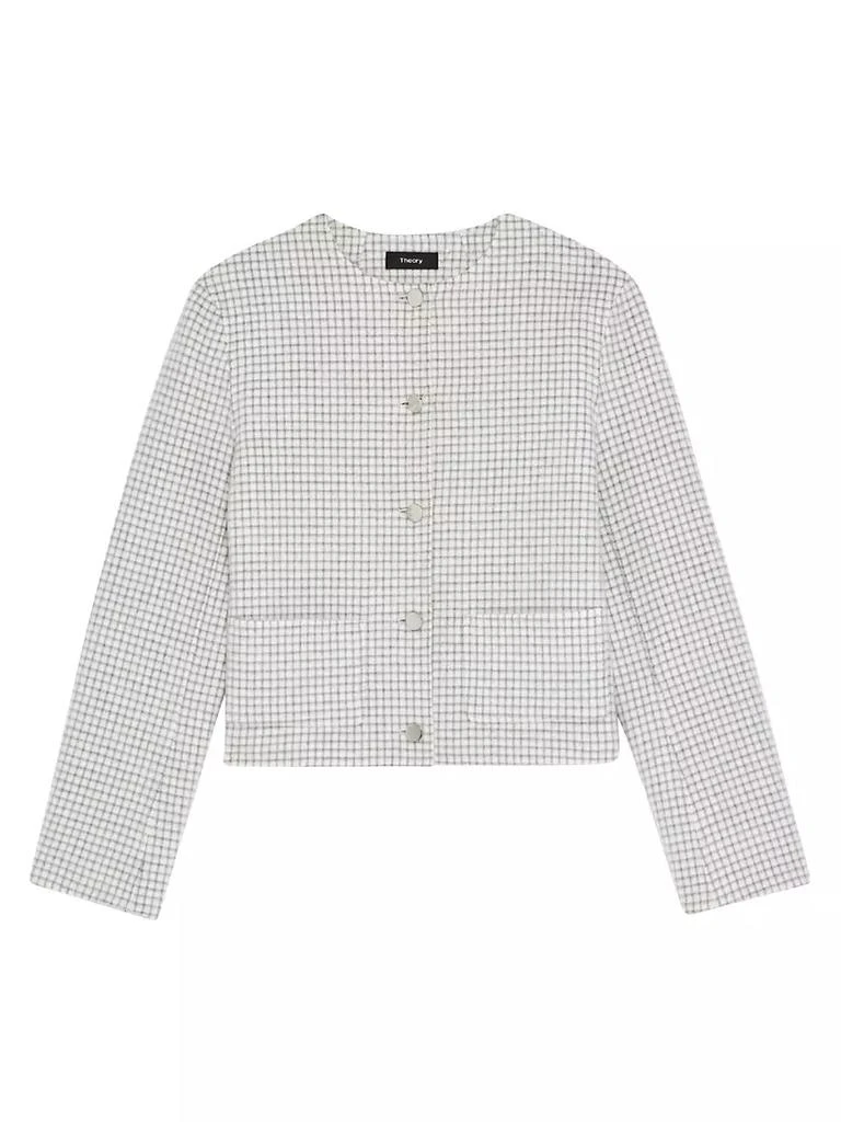 商品Theory|Checked Crop Jacket,价格¥2177,第1张图片