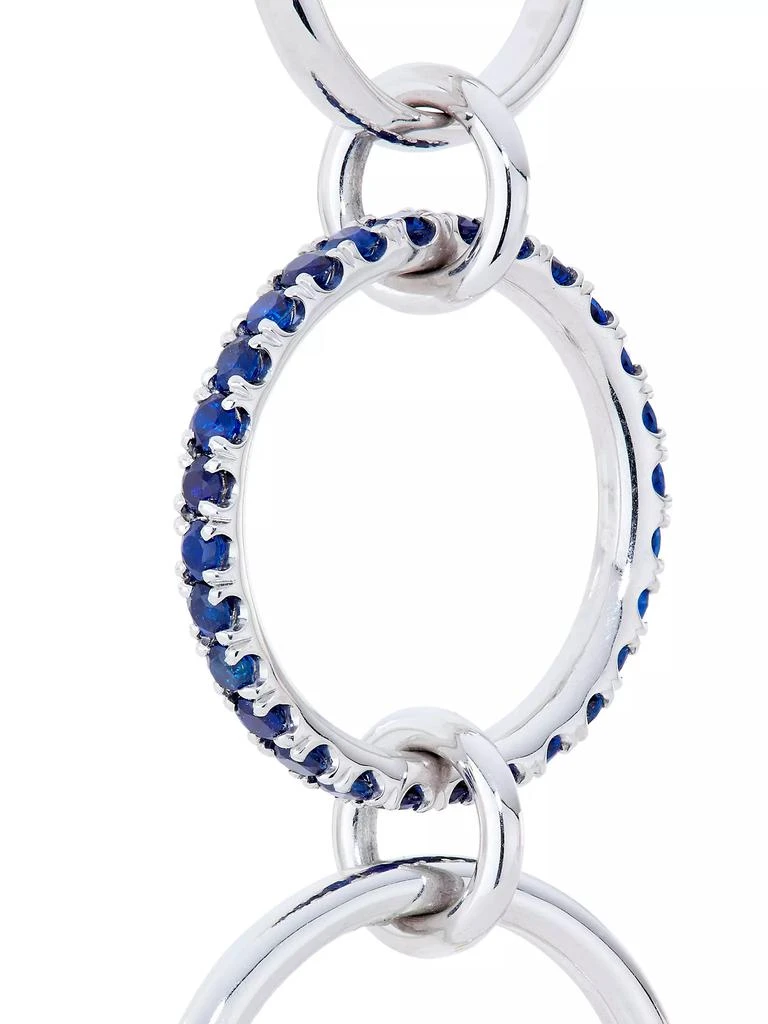 商品Spinelli Kilcollin|18K White Gold, 1.85 TCW White Diamonds & Blue Sapphire 4-Link Ring,价格¥51853,第3张图片详细描述