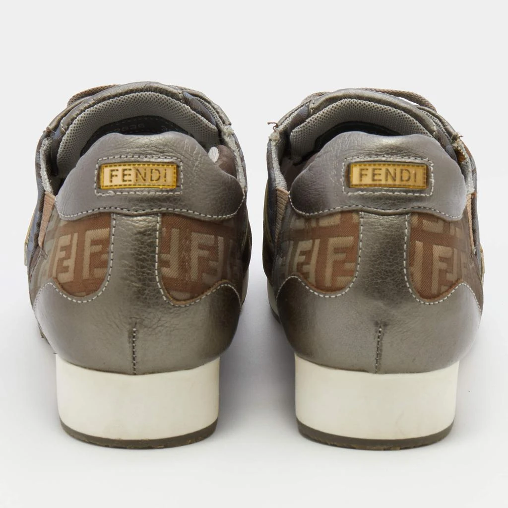 商品[二手商品] Fendi|Fendi Multicolor Leather and Zucca Canvas Low Top Sneakers Size 38,价格¥1359,第5张图片详细描述