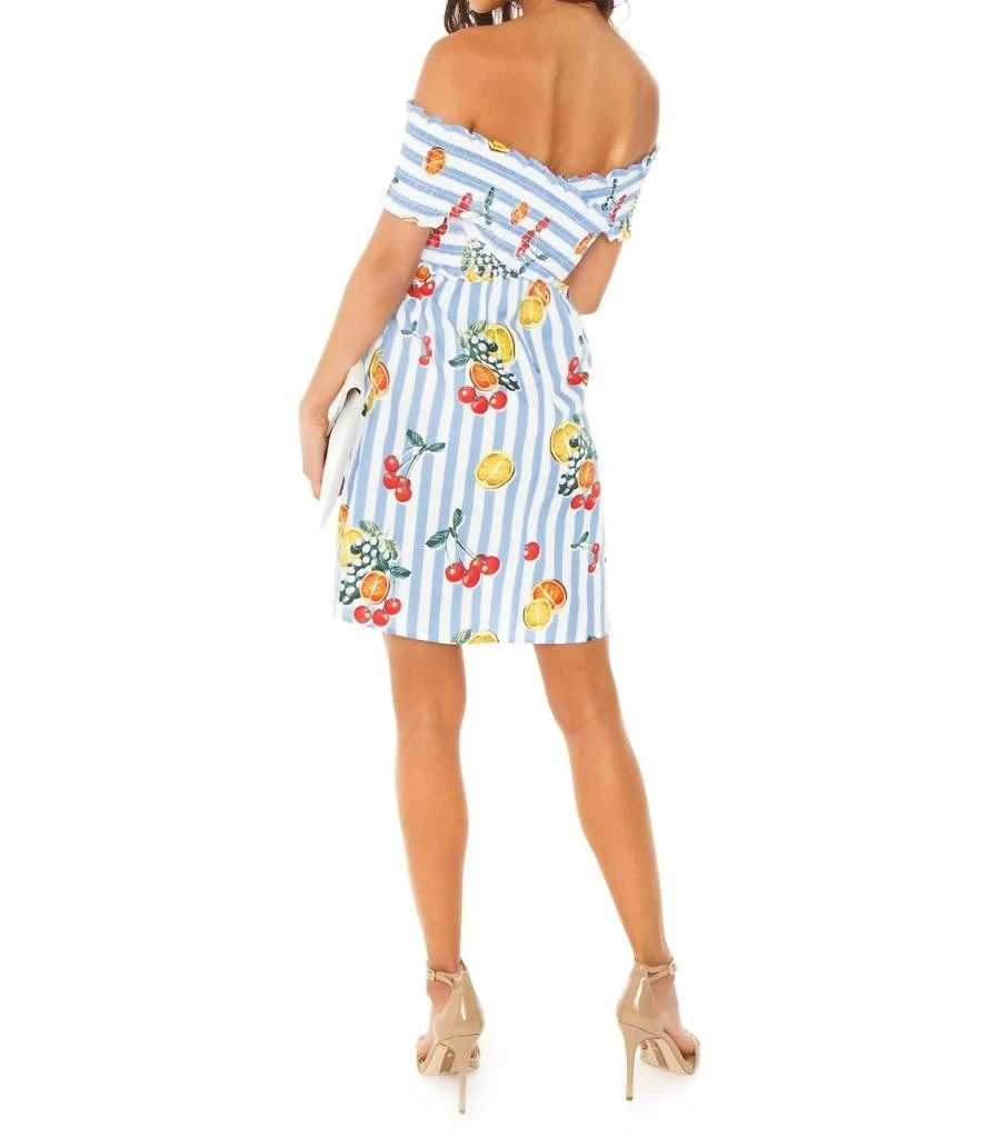 商品Show Me Your Mumu|Mandy Smocked Dress In Fruit Basket Stripe Poplin,价格¥280,第3张图片详细描述