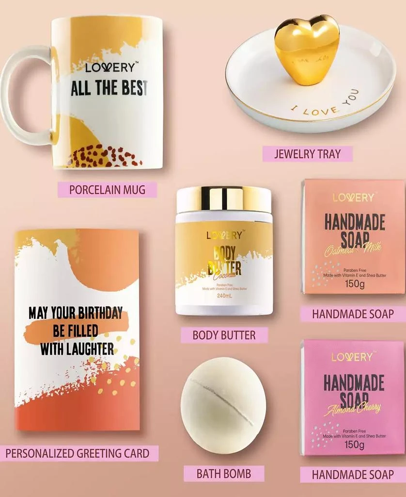 商品Lovery|Birthday Gifts, Personalized Birthday Gift Basket, Body Care Gift Set, Inspirational Gifts, Birthday Spa Gift Box, 8 Piece,价格¥440,第2张图片详细描述