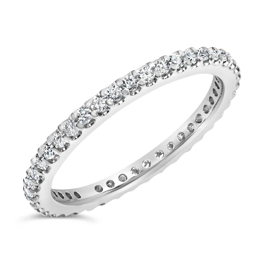 商品Haus of Brilliance|14K White Gold Shared Prong Set Round Diamond Eternity Band Ring,价格¥13008,第2张图片详细描述