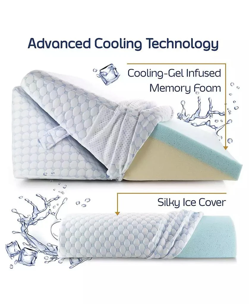 Supportive Cooling Gel Memory Foam Triangle Bed Wedge Pillow - Adjustable Hight 商品