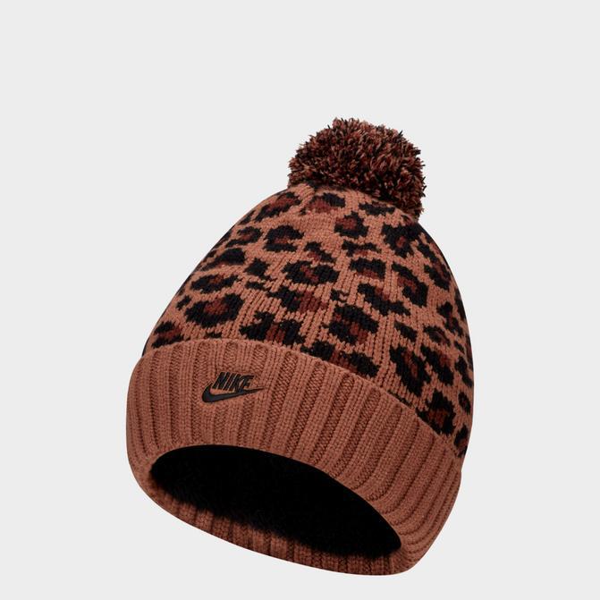 Women's Nike Sportswear Leopard Print Pom Beanie Hat商品第1张图片规格展示